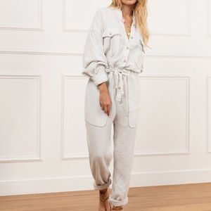 White Cotton Isabel Marant Etoile Combonaison Jaya Jumpsuit